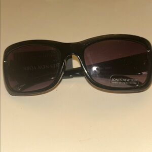 Jones New York Black Frame Sunglasses with Purple Lenses